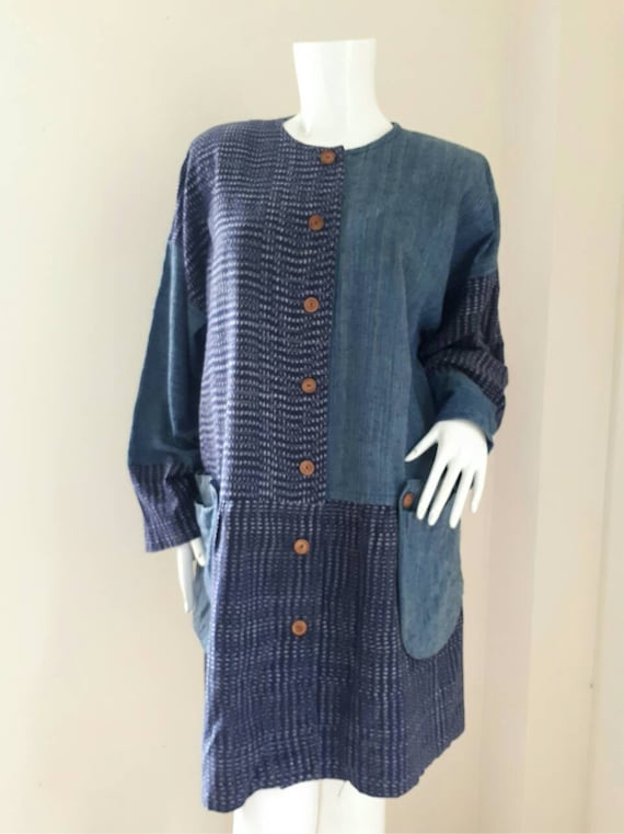 Antique Japanese Boro Indigo Dye Jacket Vintage Co