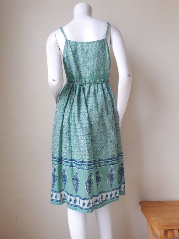 70s - 80s Boho Cami Dress - Spaghetti Strap India… - image 3