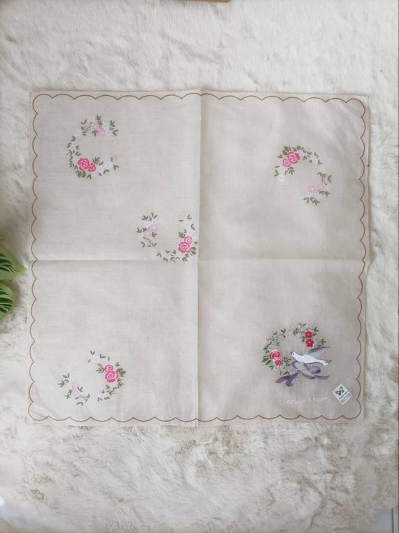 Hanae Mori Handkerchief Cotton Vintage  Pocket Sq… - image 3