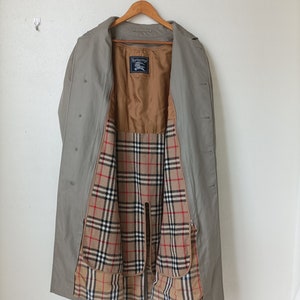 Vintage BURBERRYS Khaki Trench Coat With Removable Wool Liner /   Size  L Mens Trench Coat