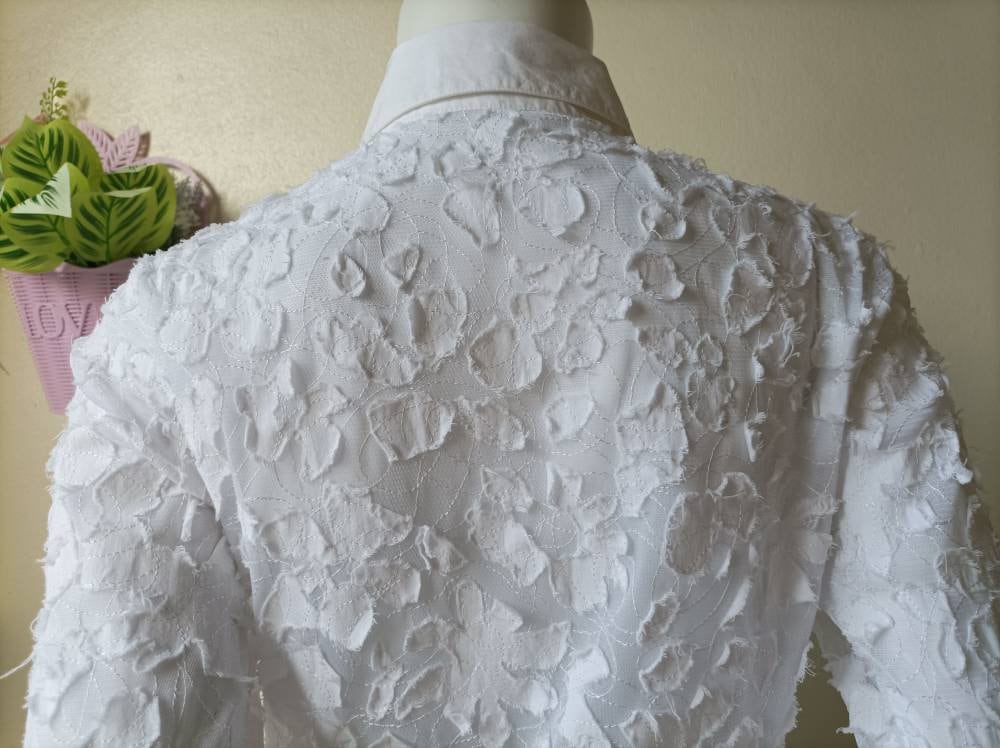 Top Manches Longues En Dentelle Blanche Anne Fontaine - Taille 38 - Excellent état