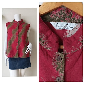 Vintage cotton print Blouse size XL made in India.