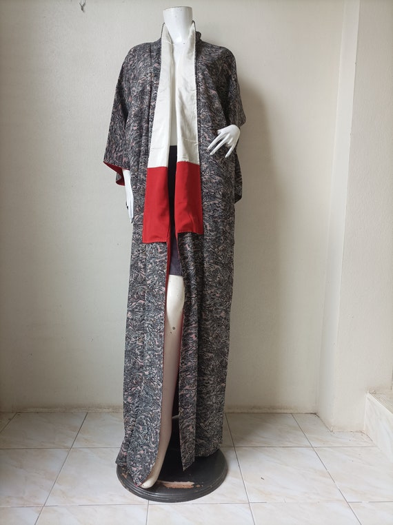 Vintage kimono Robe, Meisen, Japanese Kimono Robe View 2