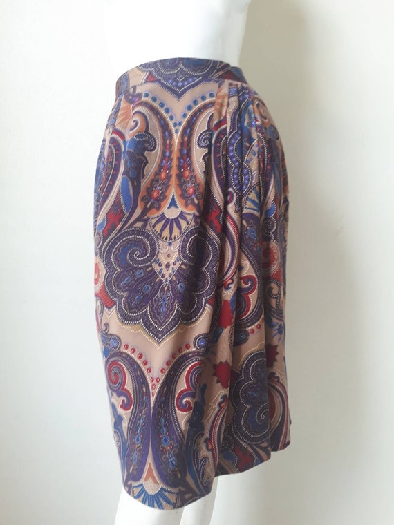 Vintage Japanese psychedelic Print Skirt Size 9 M… - image 7