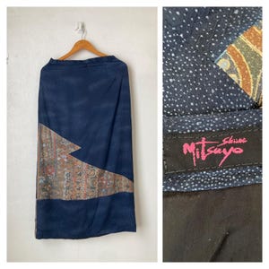 Saia maxi vintage Mitsuyo tamanho cintura 28&quot;-30&quot;