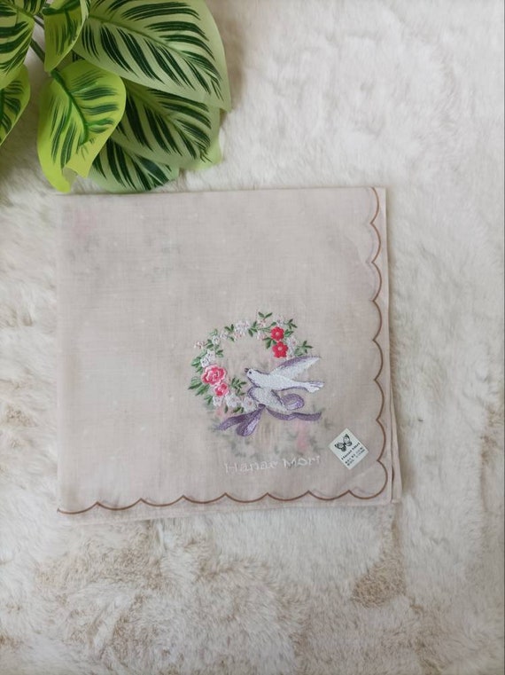 Hanae Mori Handkerchief Cotton Vintage  Pocket Sq… - image 4