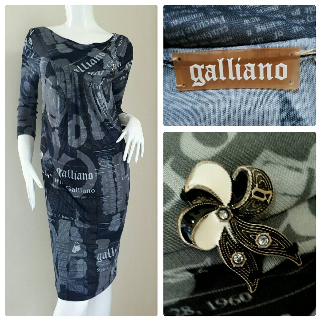 Sale Iconic John Galliano Newspaper Print Dress Small - Etsy