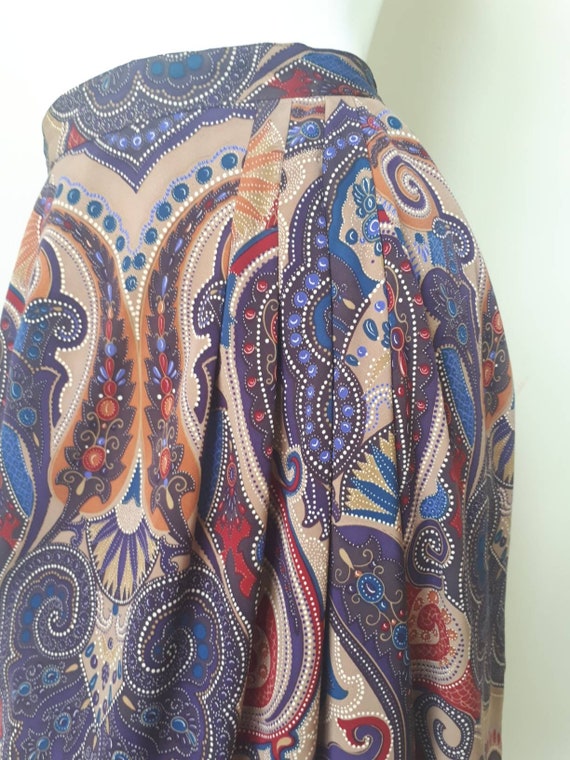 Vintage Japanese psychedelic Print Skirt Size 9 M… - image 3