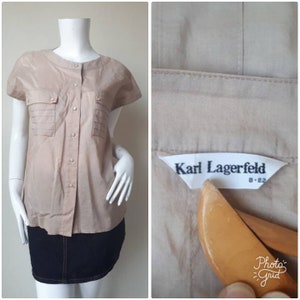 Vintage Karl Lagerfeld Cotton Blouse /  Size Medium.