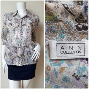 Loft Ann Tayler Floral Cotton blouse  Size M