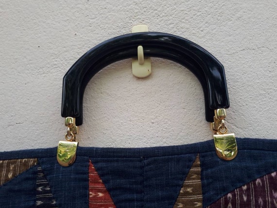 Vintage cotton patchwork handbag.  - image 4