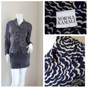 Norma Kamali Vintage silk shirt 1980&#39;s/ Women shirt Small - Medium.