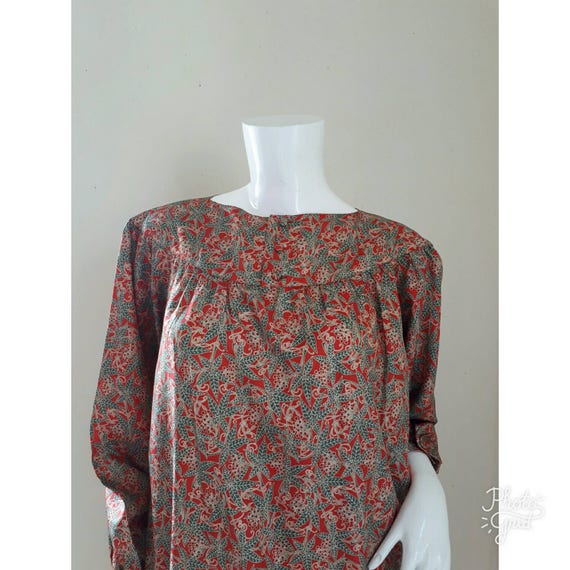 Vintage 80s Silk Dress / 1980s Sheer Silk Floral … - image 5