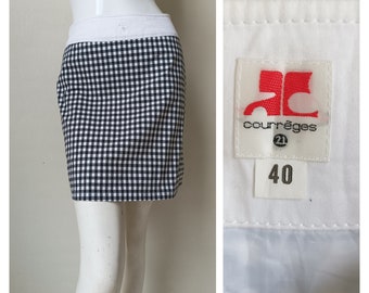 Mini falda Vintage Courreges 21 Falda Vintage Talla 40 cintura 28