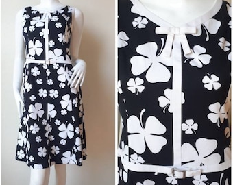 Vintage Courreges Cotton Print Mini Dress Size 9 will fit Medium