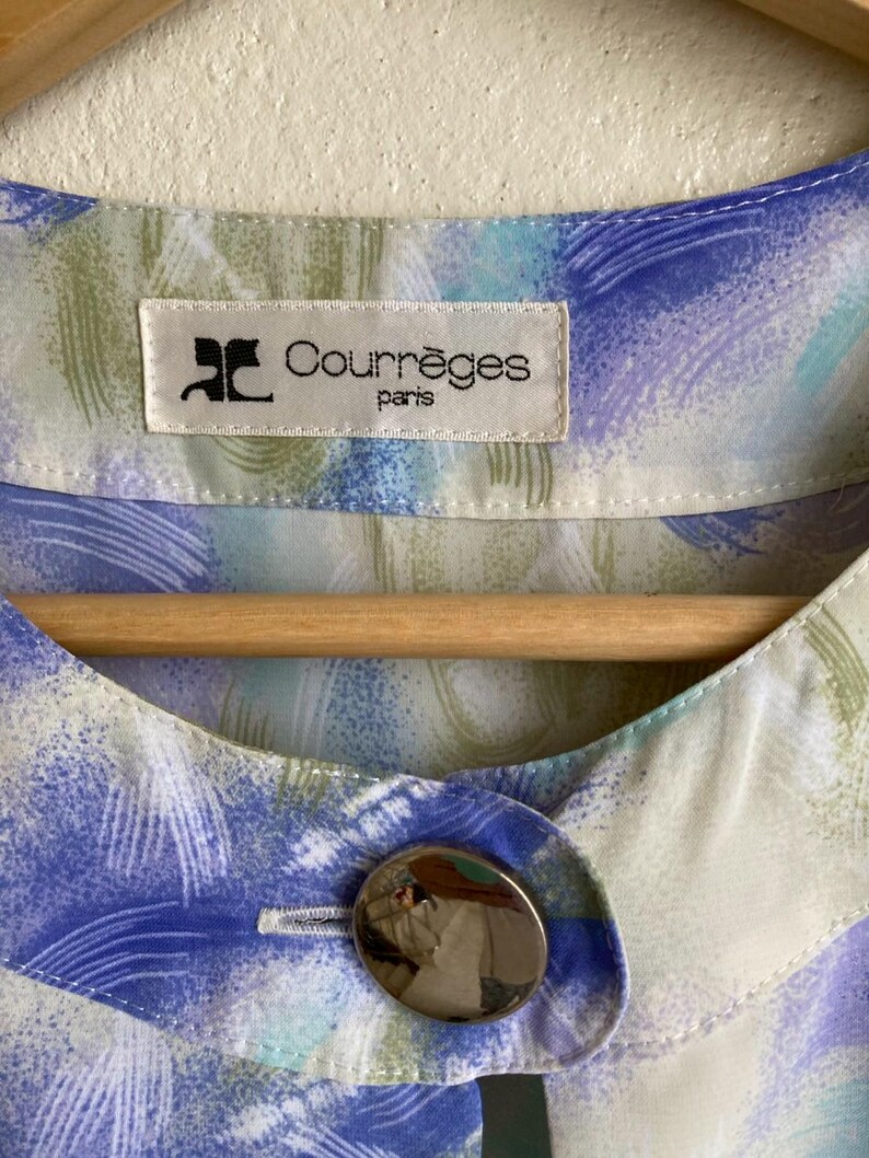 Vintage Courreges-blus med tryck, storlek 9AR, Japan bild 4