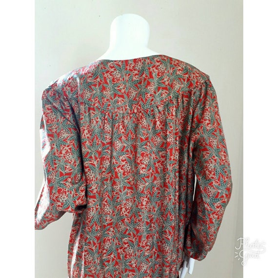 Vintage 80s Silk Dress / 1980s Sheer Silk Floral … - image 4