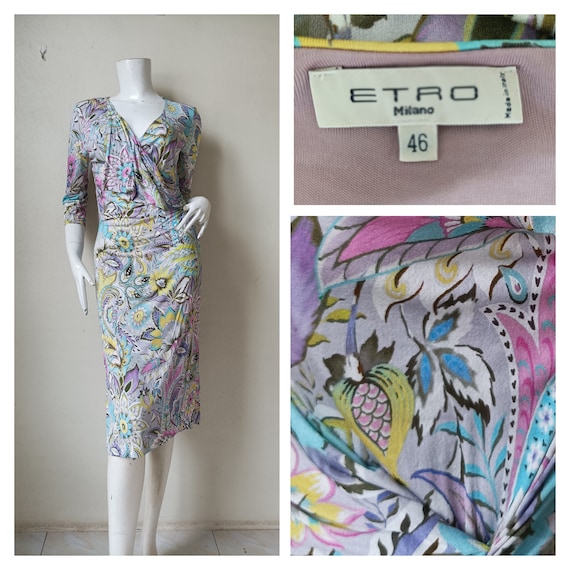 Vintage ETRO Jersey Dress ~Made in Italy Designer… - image 1