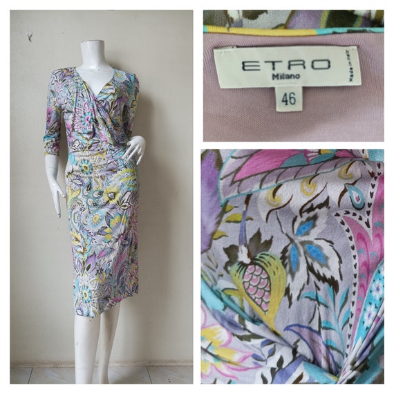 Vintage ETRO Jersey Dress ~Made in Italy Designer… - image 1