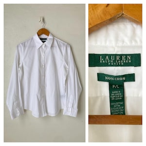 Ralph Lauren Women White Cotton Blouse Size P/L
