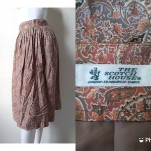 Vintage The Scotch House Print Skirt Size Small Waist 25&quot;
