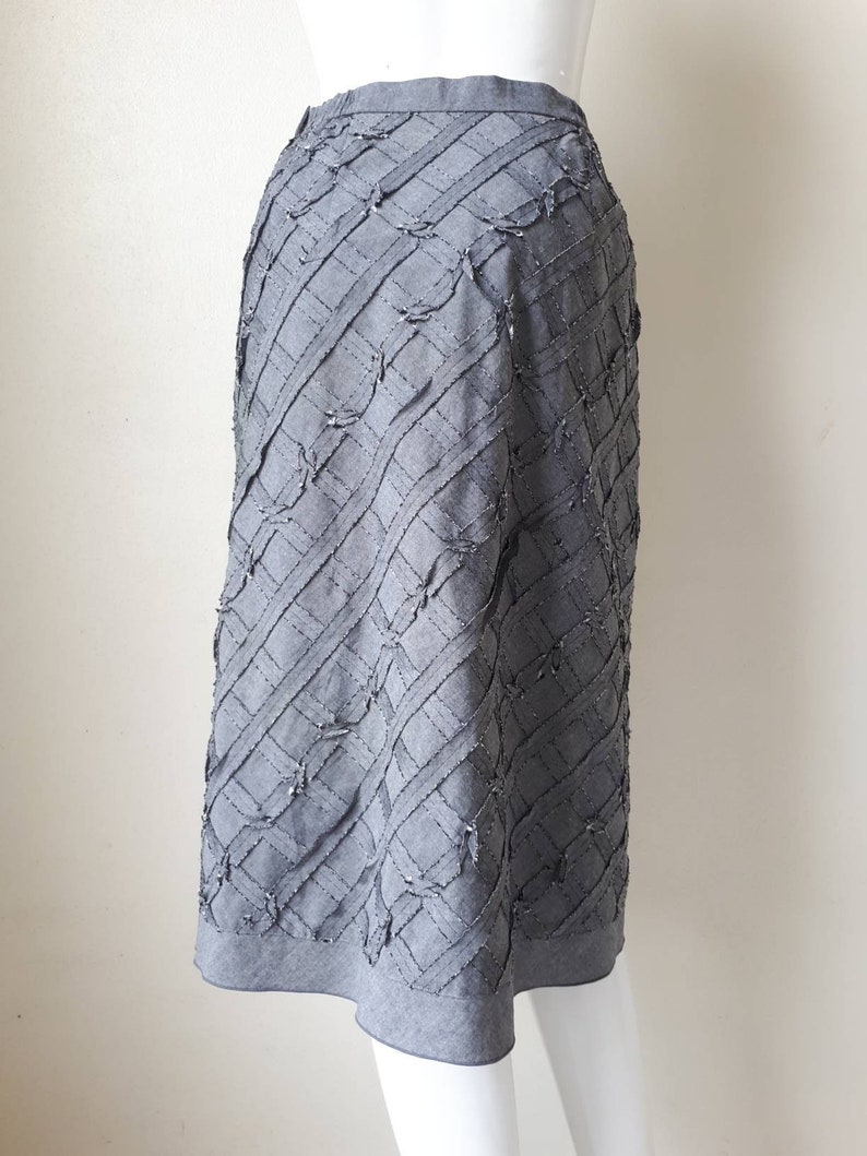 Vintage Cotton Skirt Vintage 90s Skirt Midi Length Designer Skirt Medium