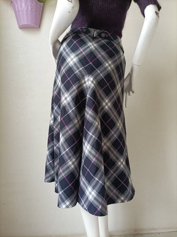 Burberry London Tartan Plaid Skirt Size 36 Waist 28