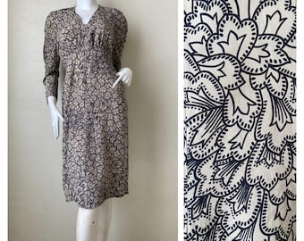 Sukienka vintage Sonia Rykiel z kwiatowym nadrukiem - rozmiar XS Wyprodukowano we Francji