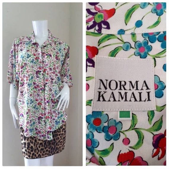 Norma Kamali Vintage silk shirt 1980's/ oversized