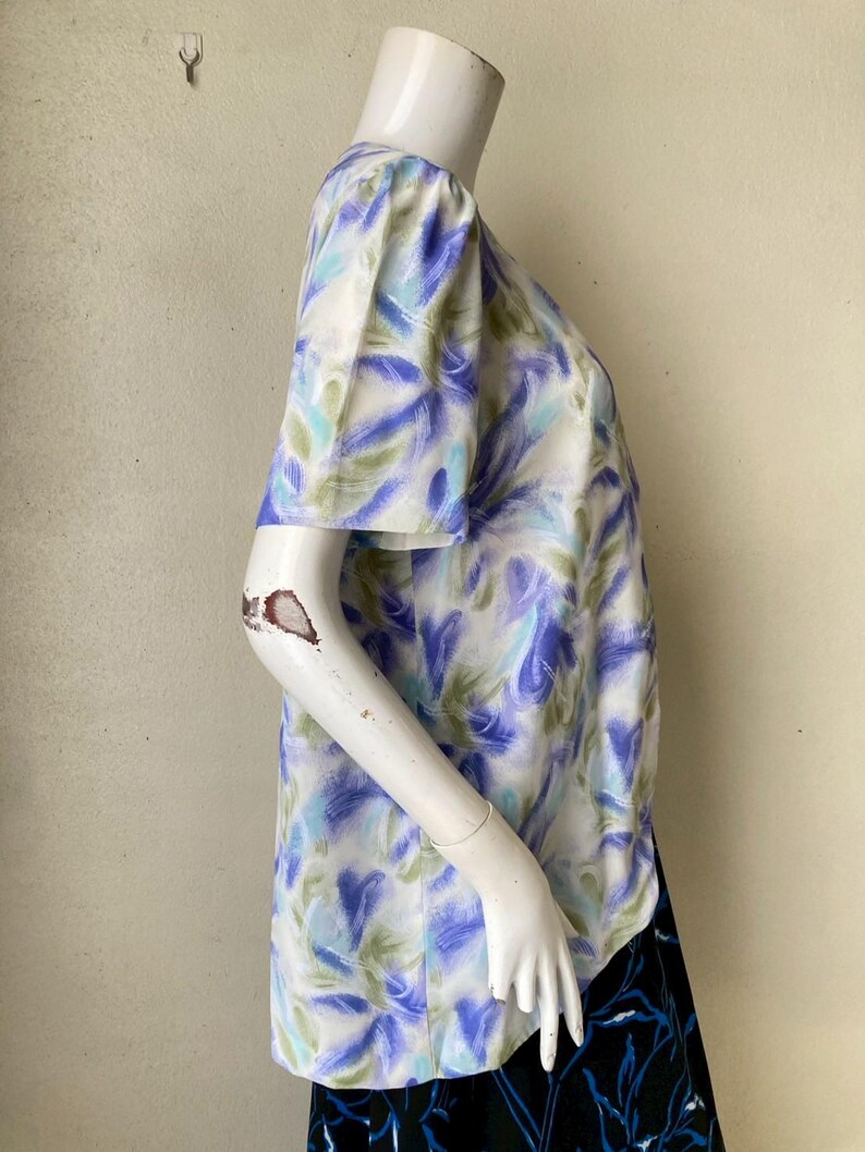 Vintage Courreges-blus med tryck, storlek 9AR, Japan bild 5