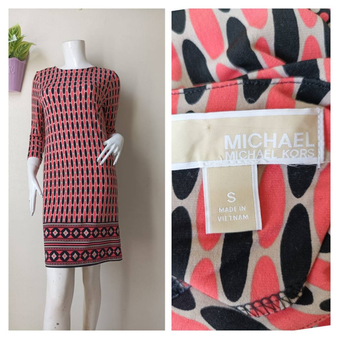 MICHAEL KORS Womens Geometric Print Dress Size S Small Etsy Canada