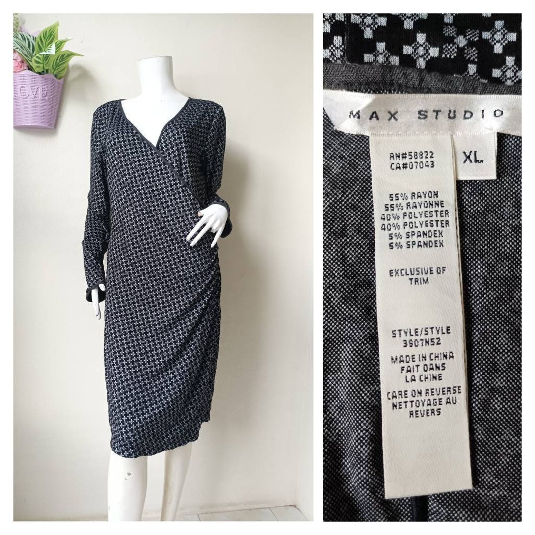 Vintage 90s Max Studio Strechy Dress Size XL - Etsy Finland