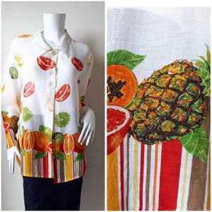 Vintage Print Blouse Size 9 Medium