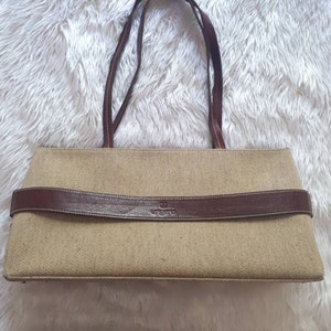 Vintage ungaro tan Fabric and leather handbag