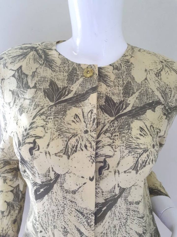 VINTAGE Cacharel Linen print Shirt Size Small - M… - image 5