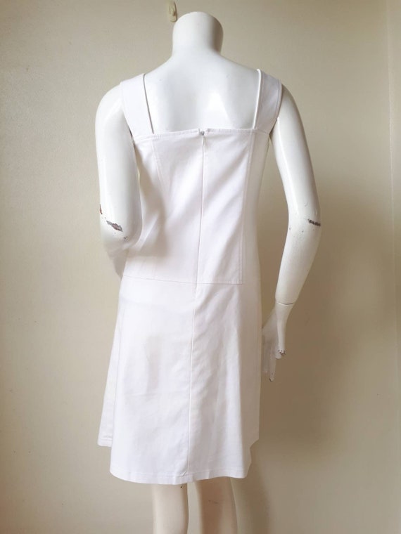 Vintage Courreges White cotton  dress Size 40 Med… - image 8