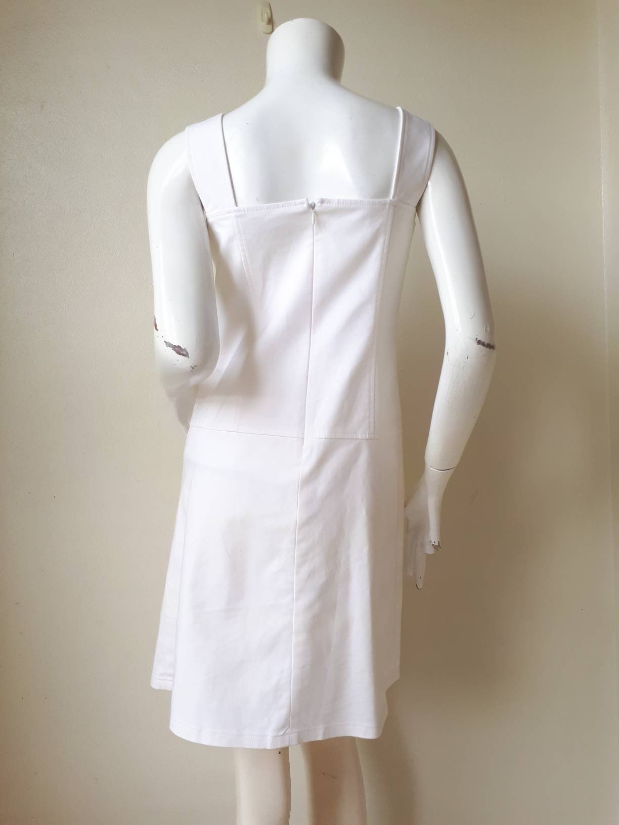 【送料&関税込】CourrA¨ges Dress Woman In White Cotton COURREGES Long Contrast Dress | Garmentory