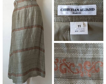 Falda vintage de Christian Aujard, talla 11, cintura 26"