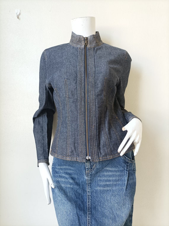 ジャケット・アウター HIROKO KOSHINO couture archive jacket HIROKO KOSHINO - 2000s Archive Fitted Denim Jacket Size 9 Japan