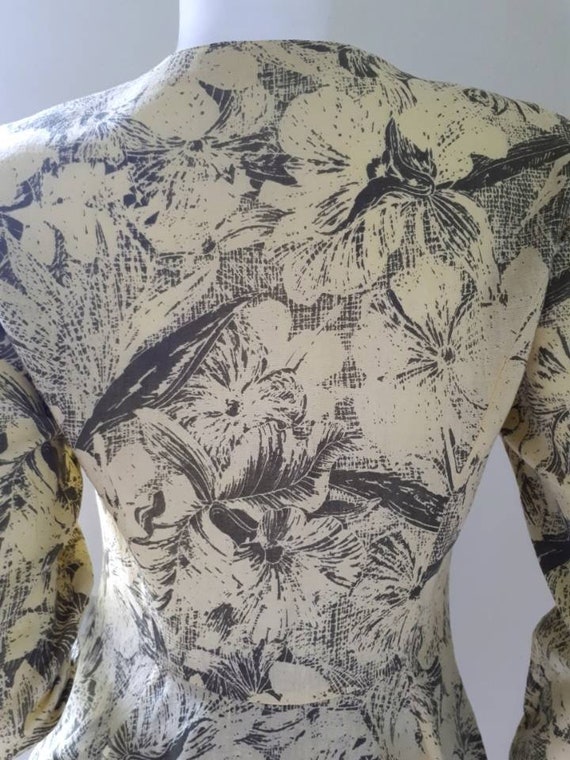 VINTAGE Cacharel Linen print Shirt Size Small - M… - image 3