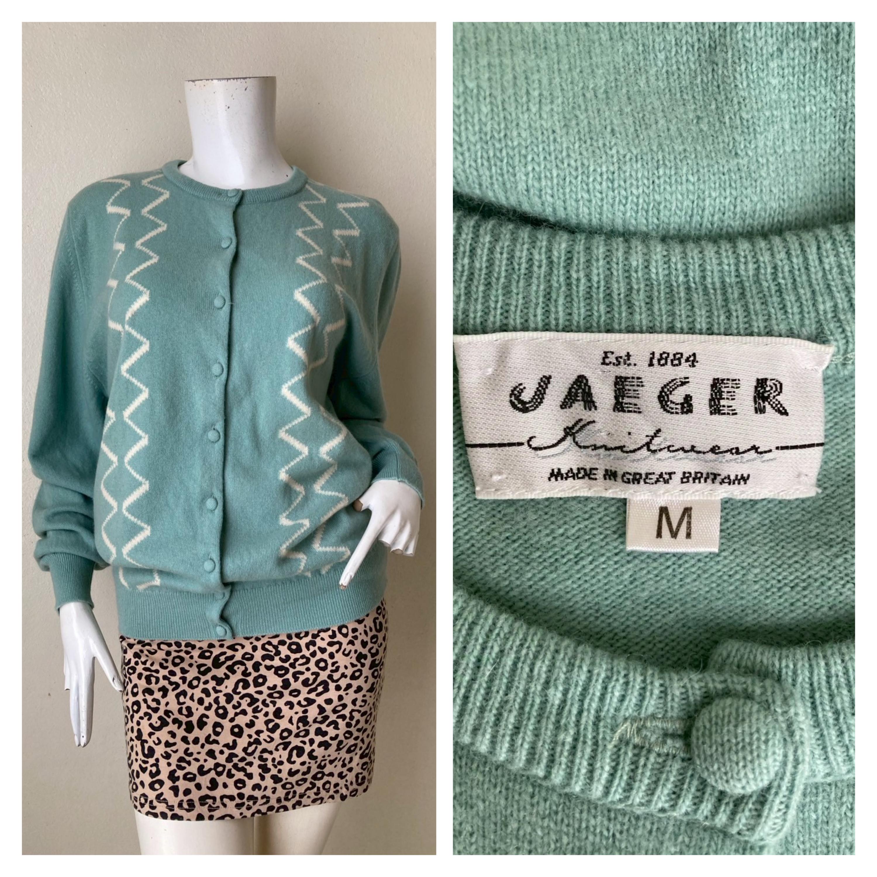 Vintage Jaeger Cardigan, Vintage Knitwear, Vintage Cardigan 