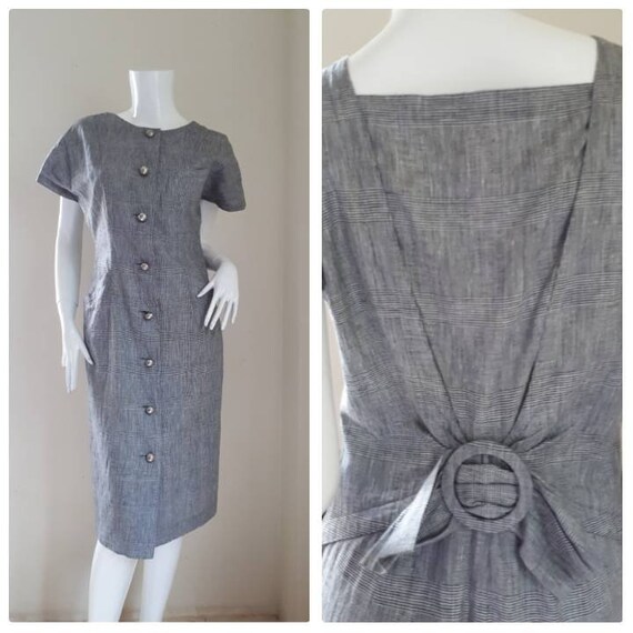 Vintage Louis Feraud check plaid Black and White