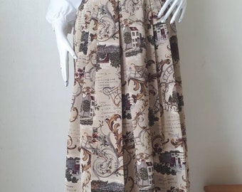 Vintage Print Skirt Size Small Waist 24" - 26"