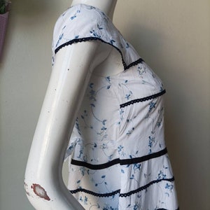 Vintage White floral Dress // Summer dress / Size Medium image 7