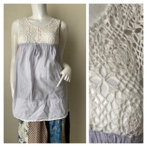Vintage  Sleeveless Crochet cotton dress Size M