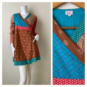 Vtg,Room Seven Cotton Wrap  Dress Size  US12