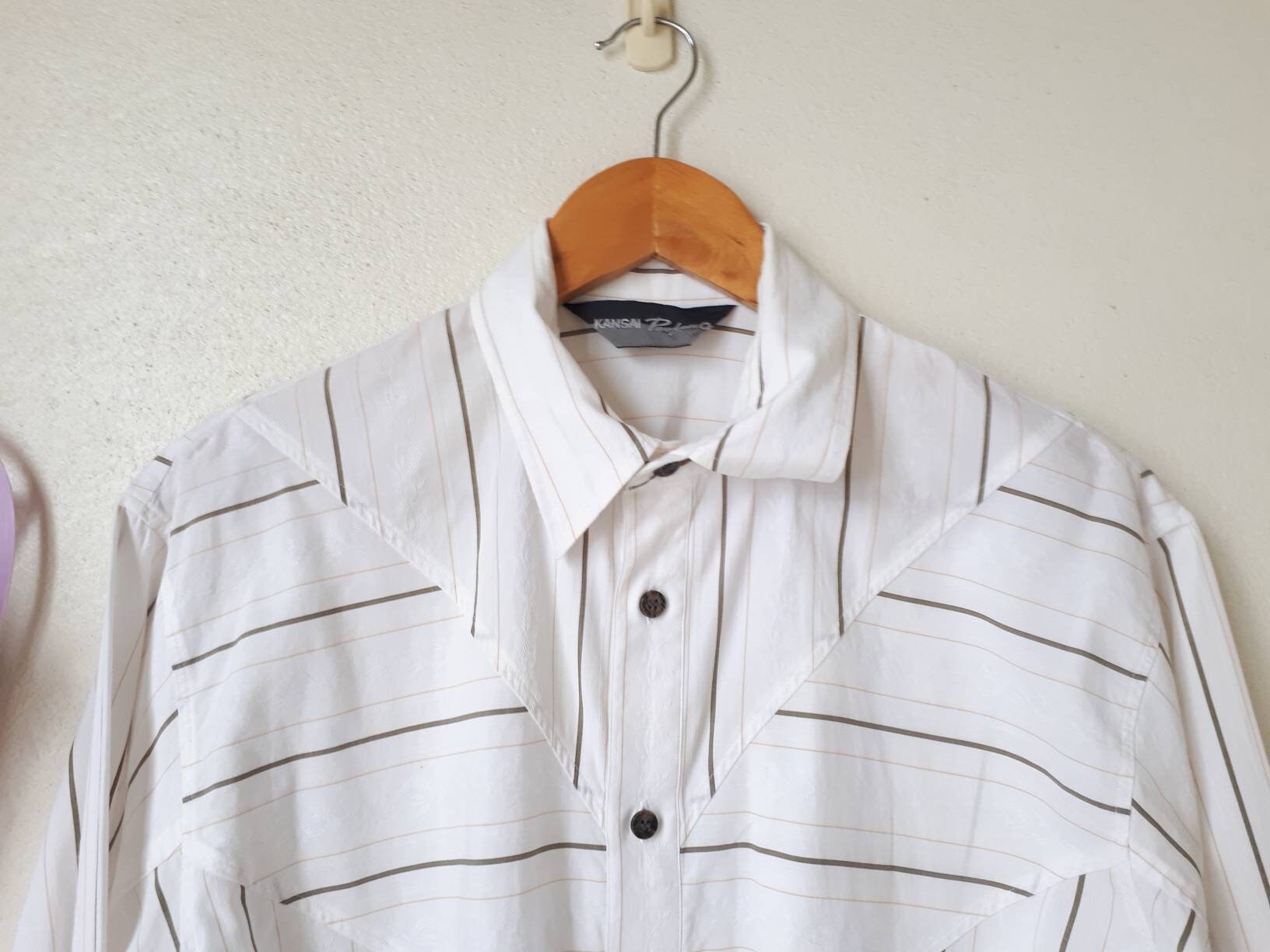 RARE Vintage Kansai Yamamoto 70s 80s Chiffon Print Shirt