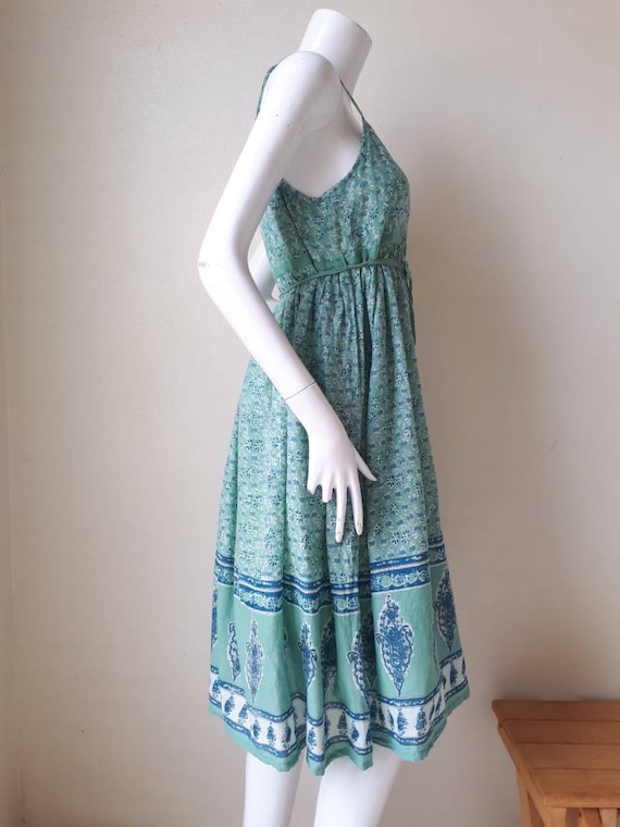 70s - 80s Boho Cami Dress - Spaghetti Strap India… - image 2