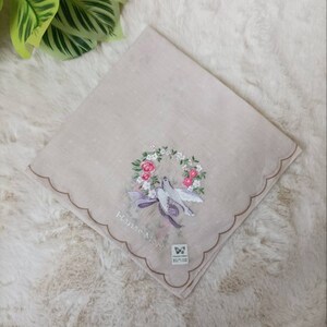 Hanae Mori Handkerchief Cotton Vintage Pocket Square Scarf image 2