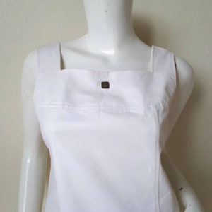 Vintage Courreges White cotton dress Size 40 Medium image 3